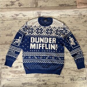 Blue and White Men's Sweater